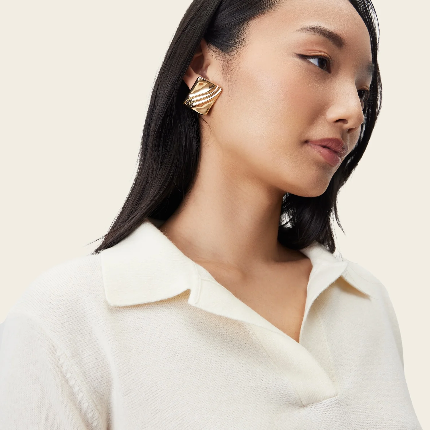 Camila Airy Cashmere Collared Sweater