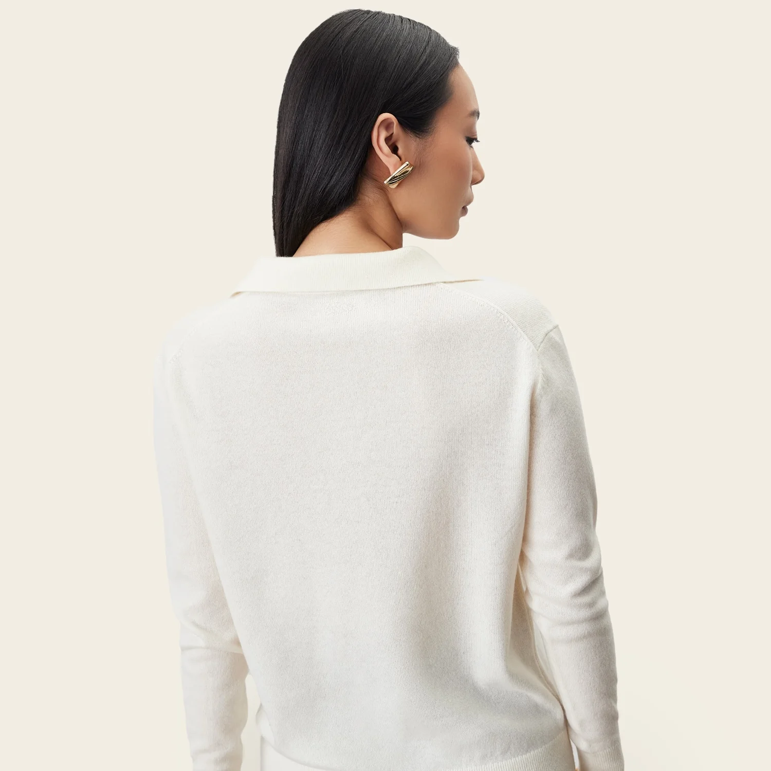 Camila Airy Cashmere Collared Sweater