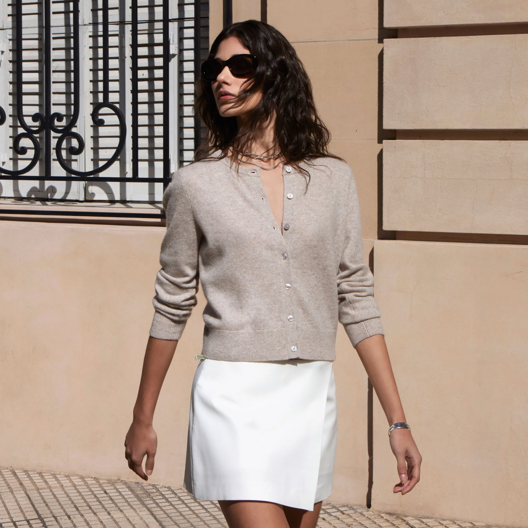 Sadie Cashmere Crew Cardigan