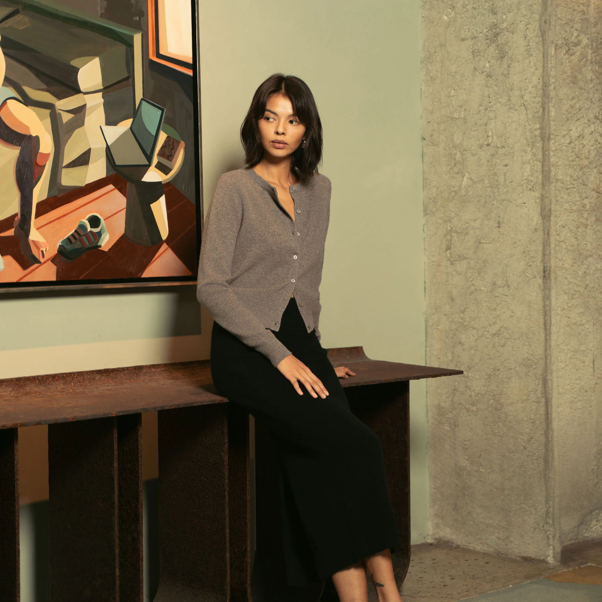 Sadie Cashmere Crew Cardigan