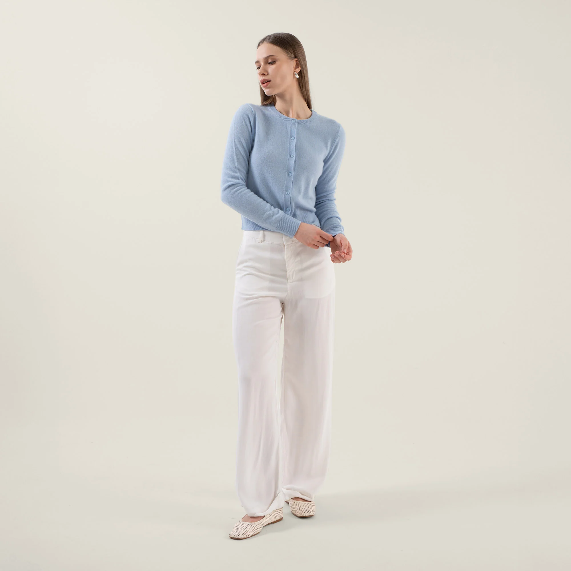 Sadie Cashmere Crew Cardigan