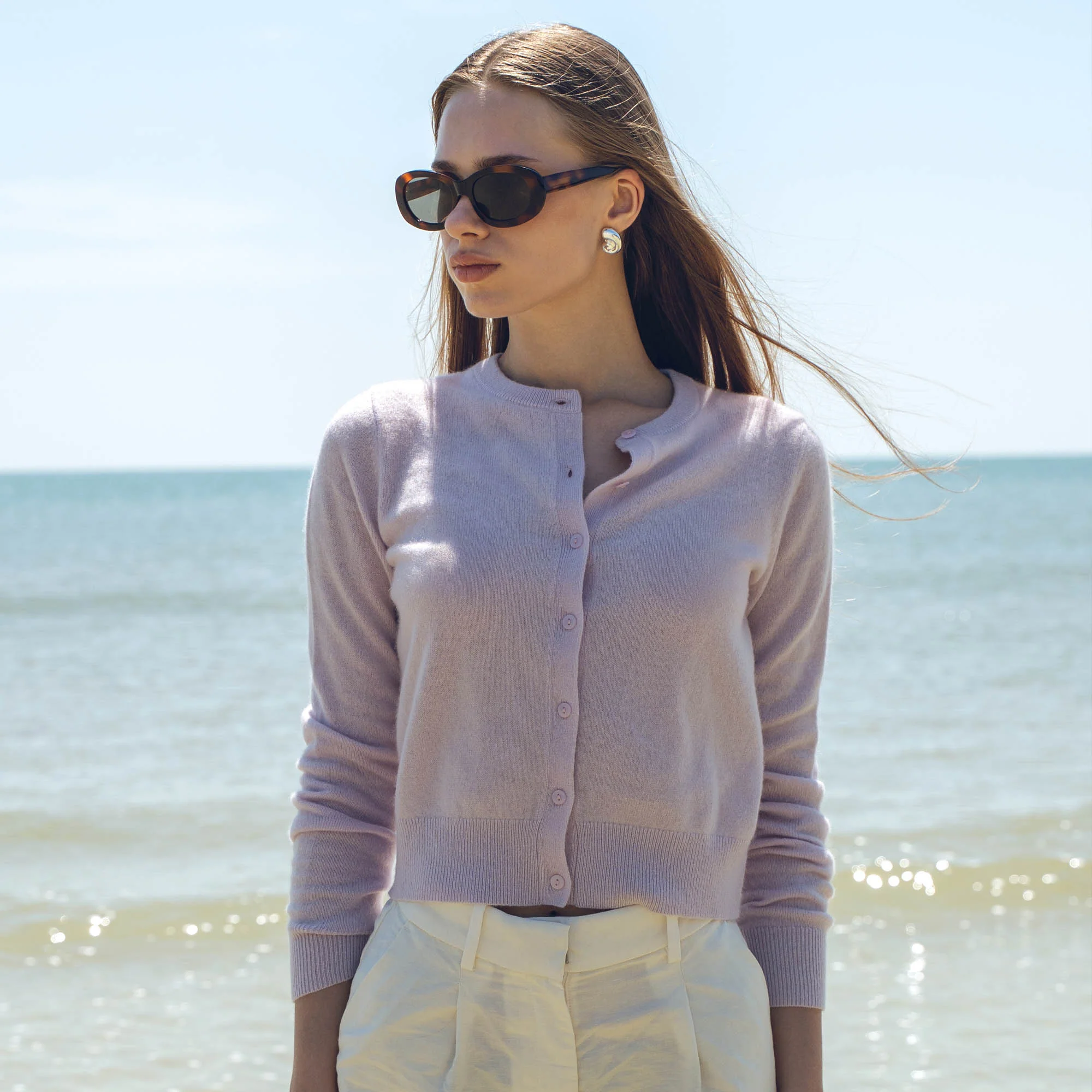 Sadie Cashmere Crew Cardigan