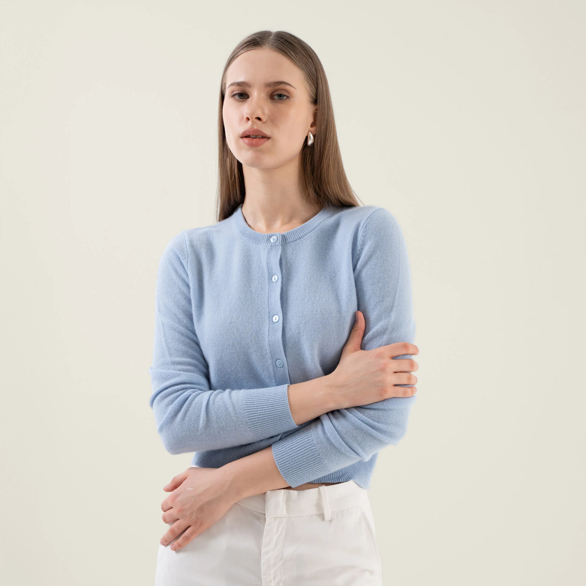 Sadie Cashmere Crew Cardigan