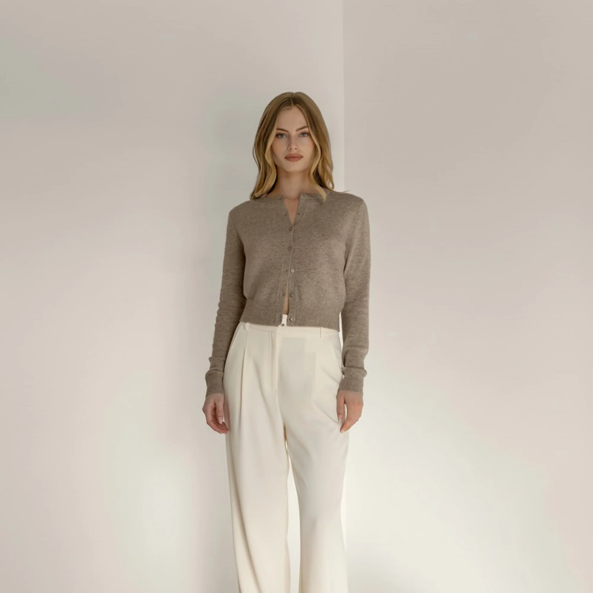 Sadie Cashmere Crew Cardigan