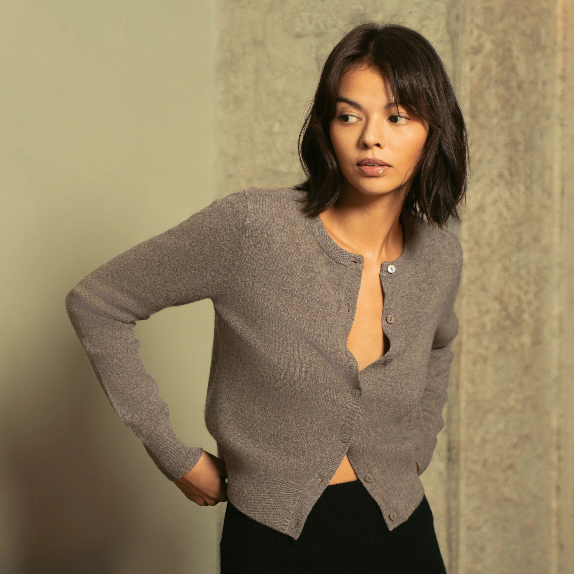 Sadie Cashmere Crew Cardigan