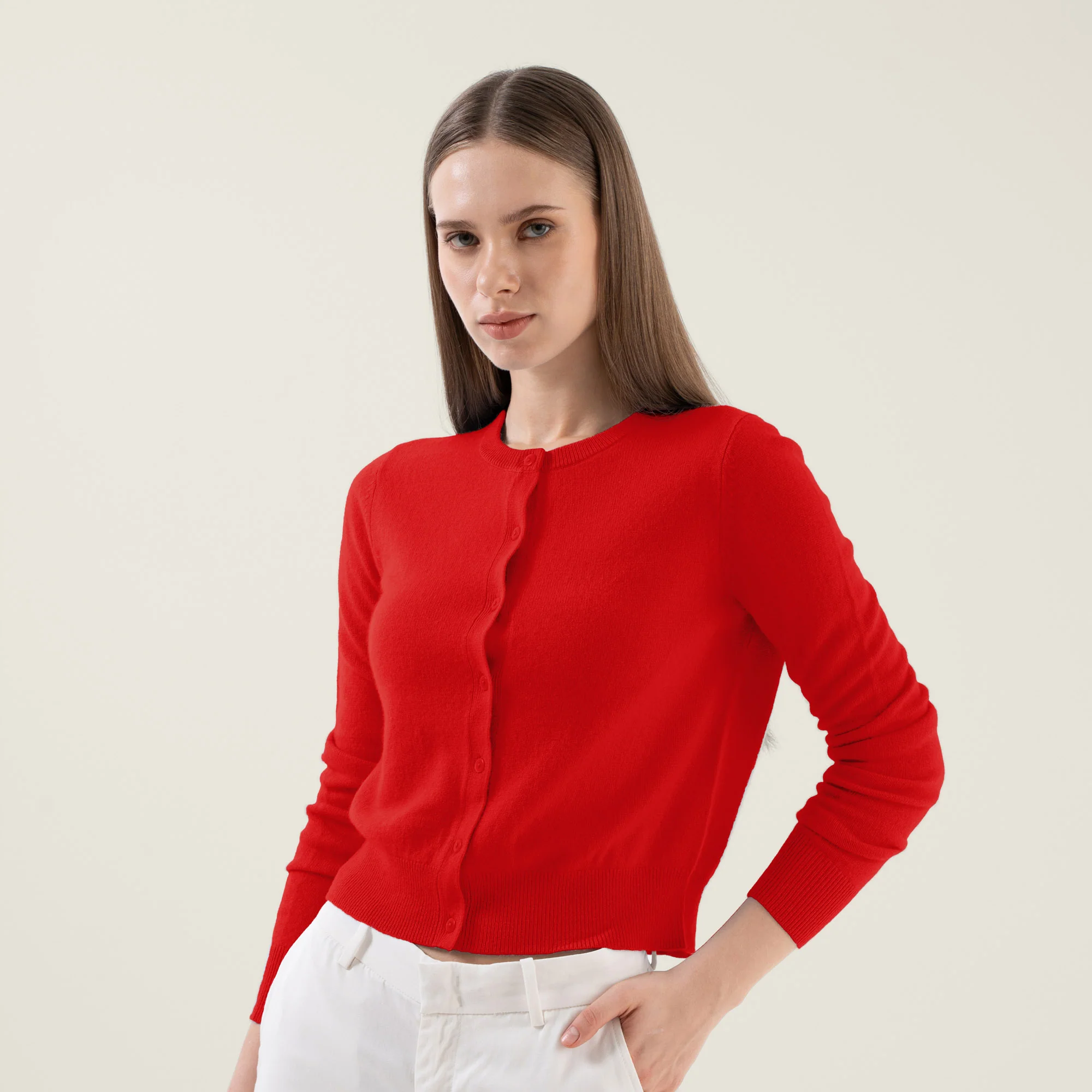 Sadie Cashmere Crew Cardigan