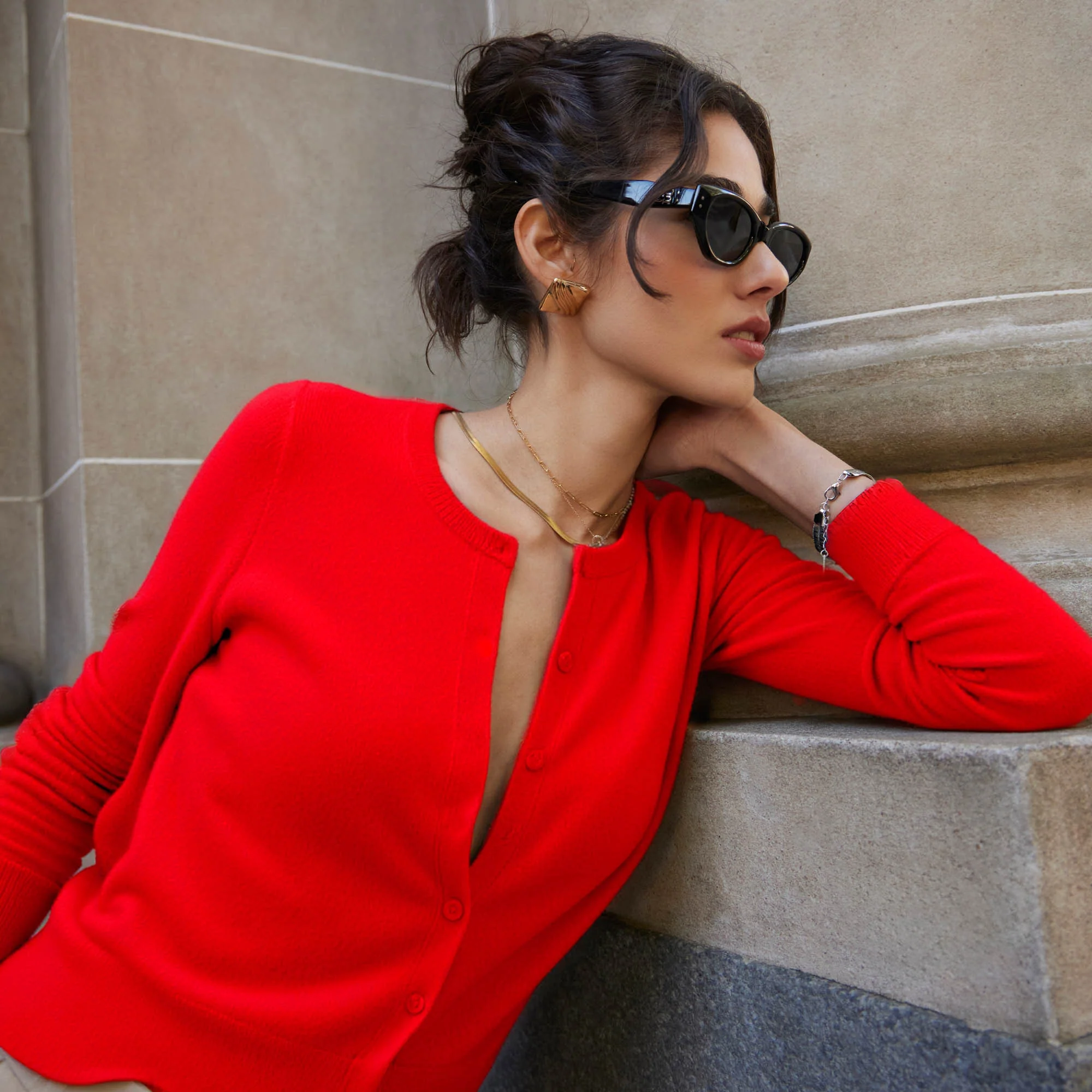 Sadie Cashmere Crew Cardigan