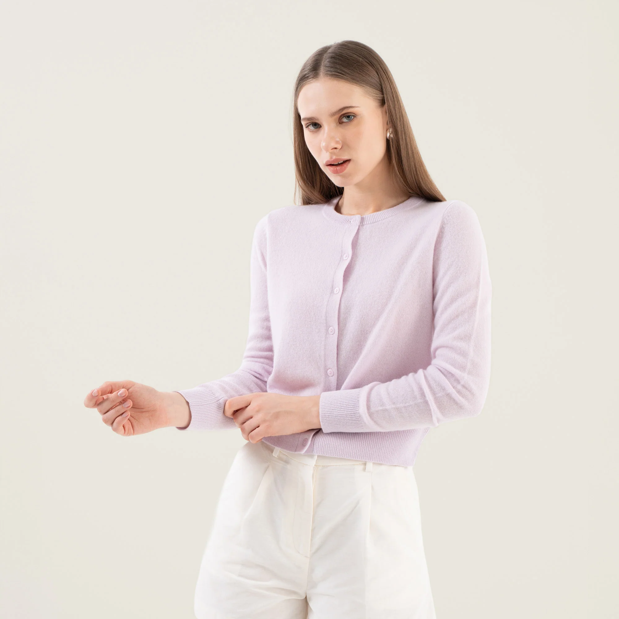 Sadie Cashmere Crew Cardigan