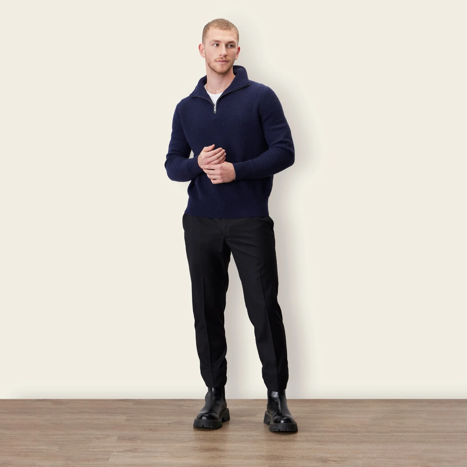 Shane Chunky Cashmere Quarter Zip Pullover