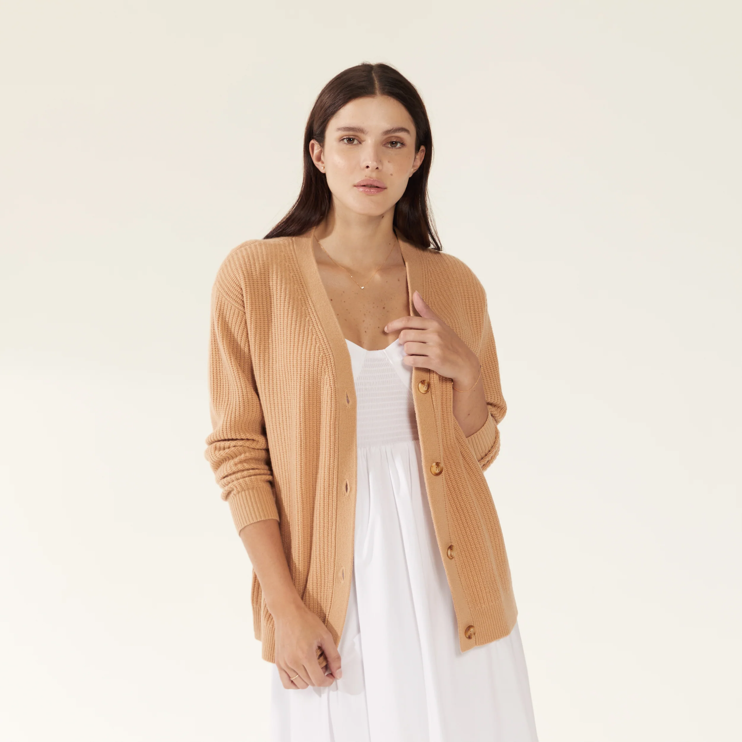 Billie Chunky Boyfriend Cashmere Cardigan
