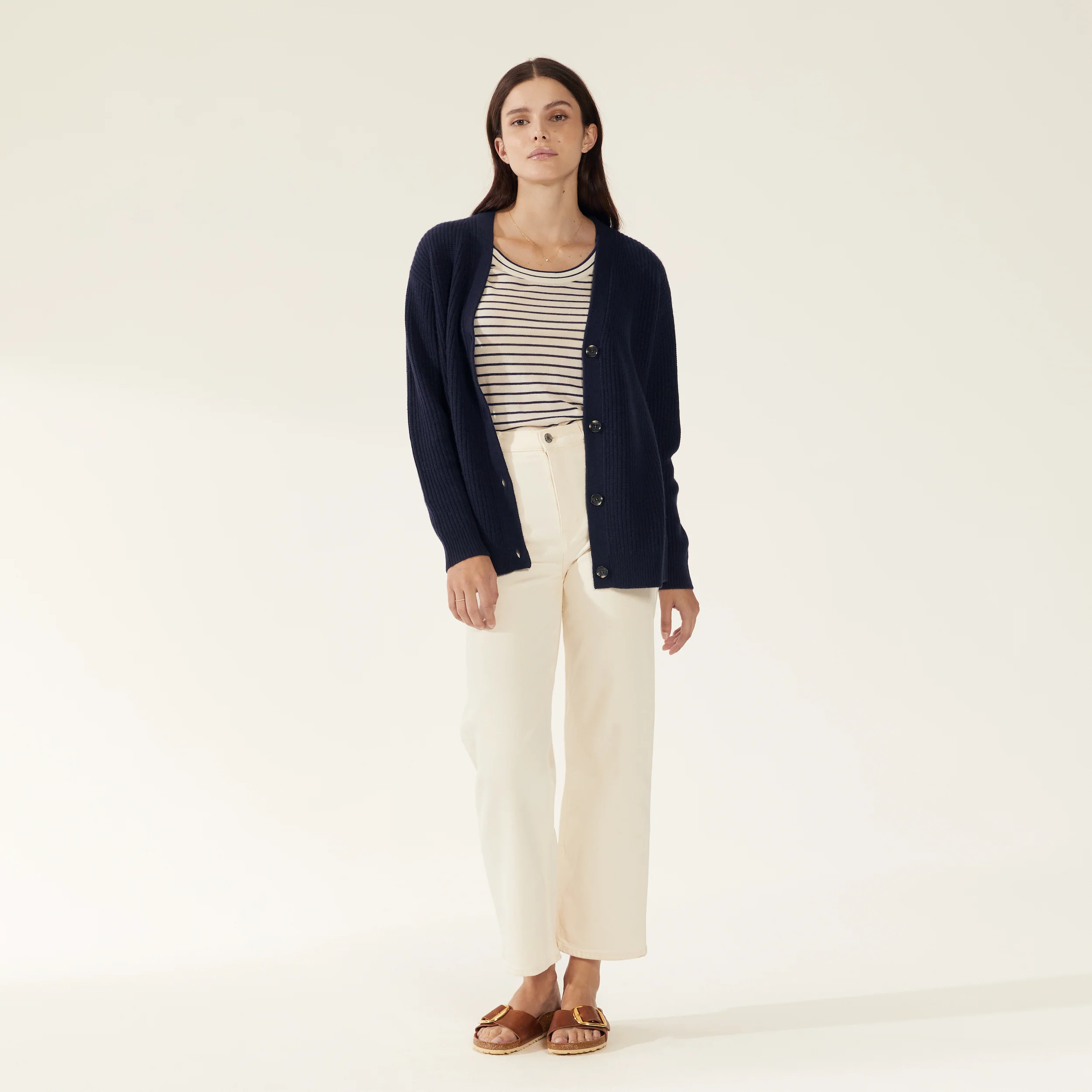 Billie Chunky Boyfriend Cashmere Cardigan