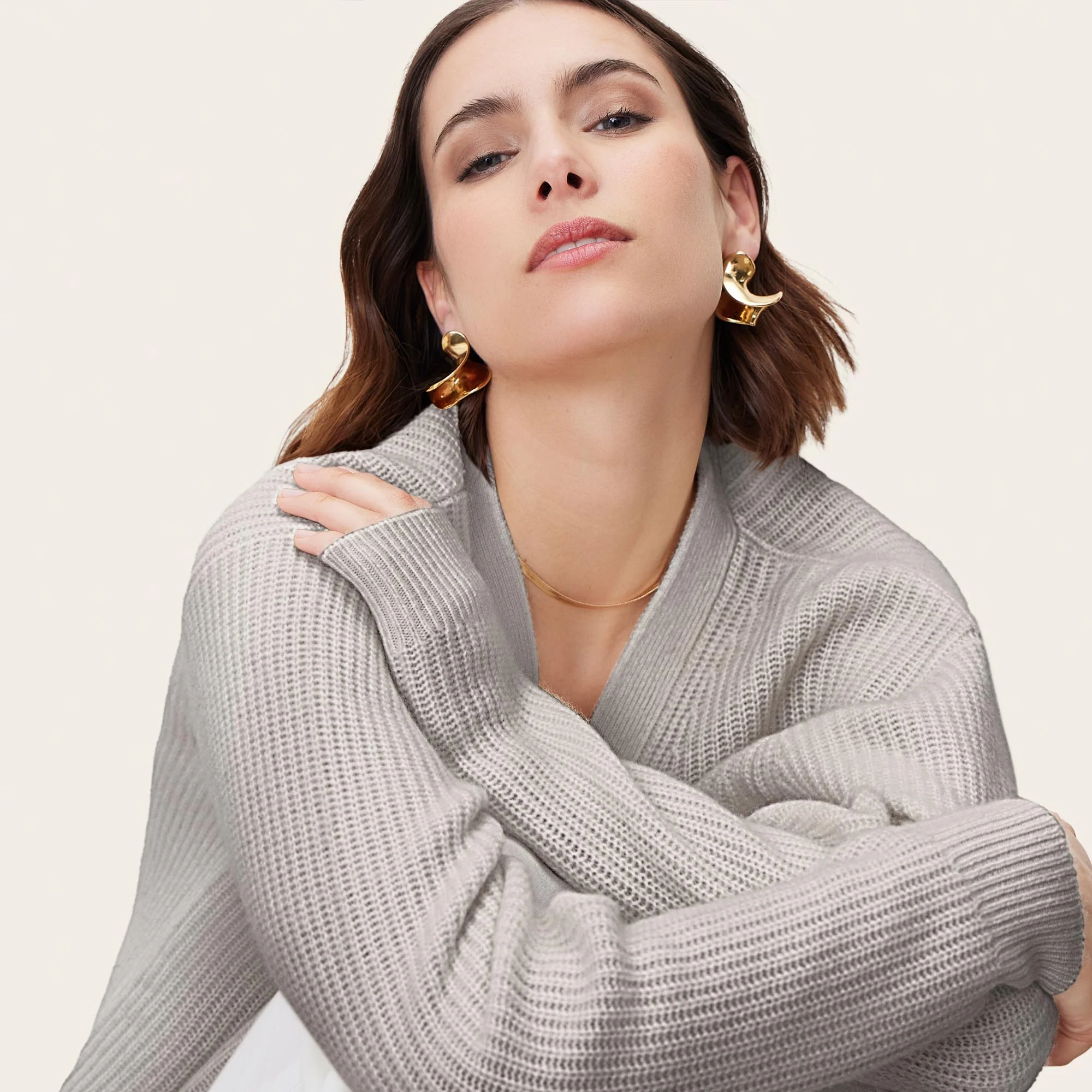 Billie Chunky Boyfriend Cashmere Cardigan