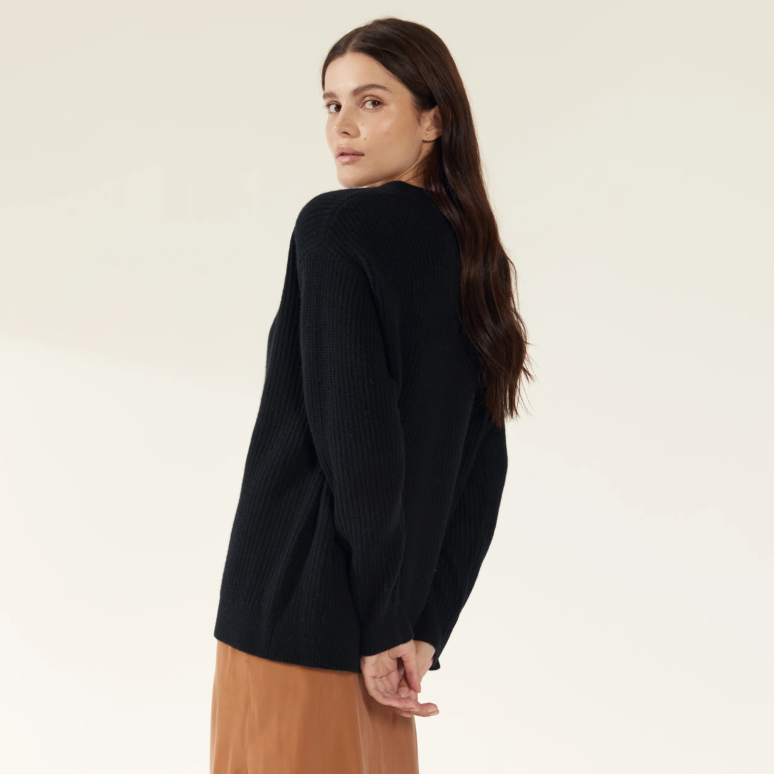 Billie Chunky Boyfriend Cashmere Cardigan