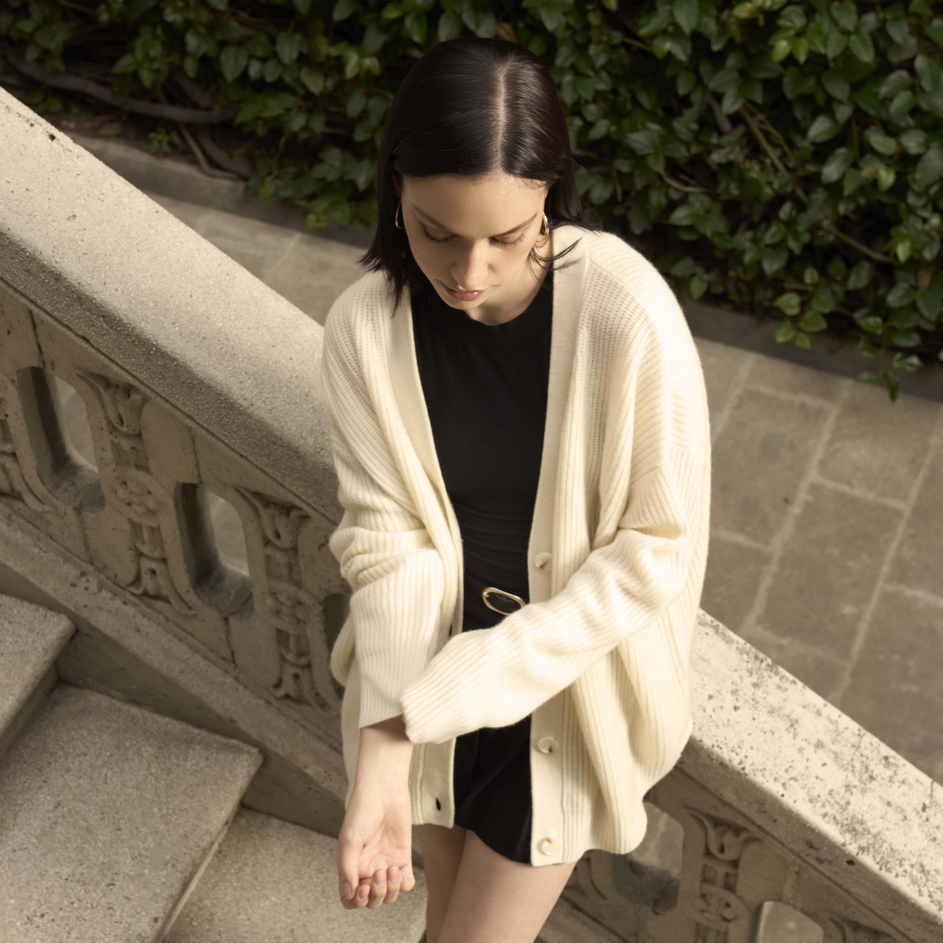 Billie Chunky Boyfriend Cashmere Cardigan