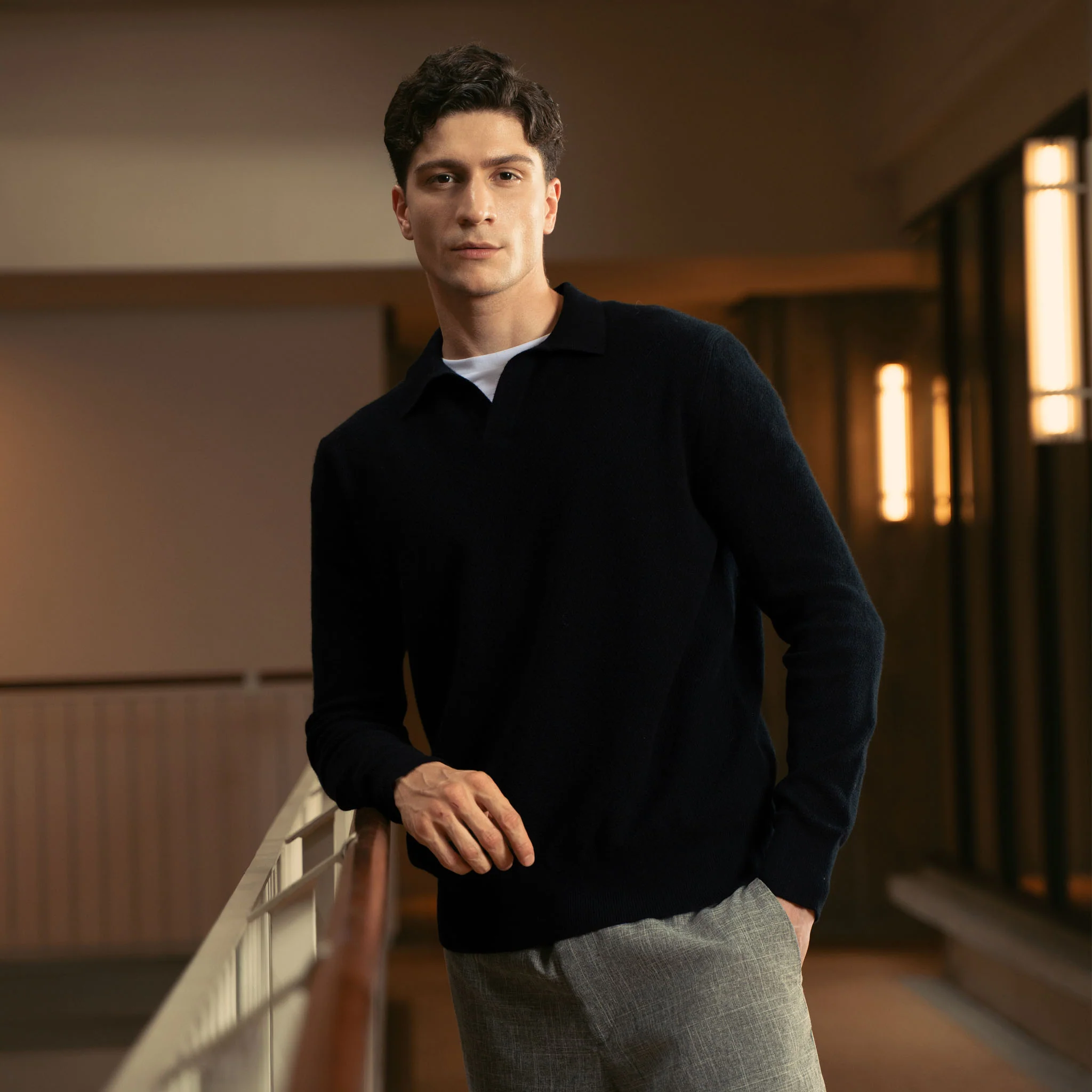 1334-olivier-textured-cashmere-long-sleeve-polo-2.webp Olivier Textured Cashmere Long Sleeve Polo