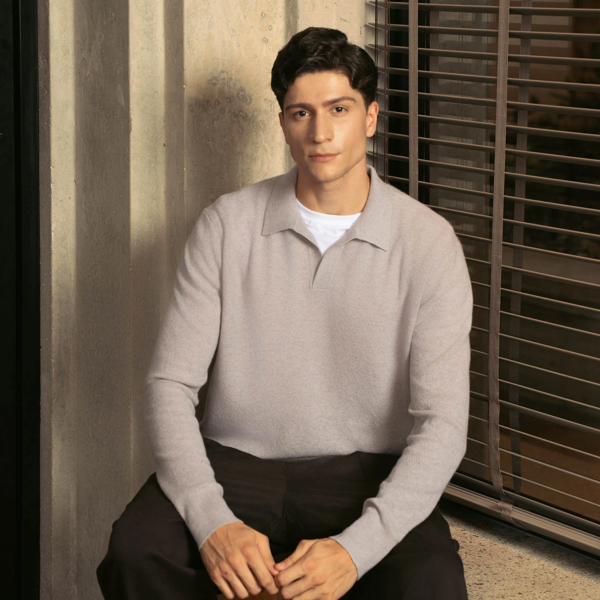 1334-olivier-textured-cashmere-long-sleeve-polo-8.webp Olivier Textured Cashmere Long Sleeve Polo
