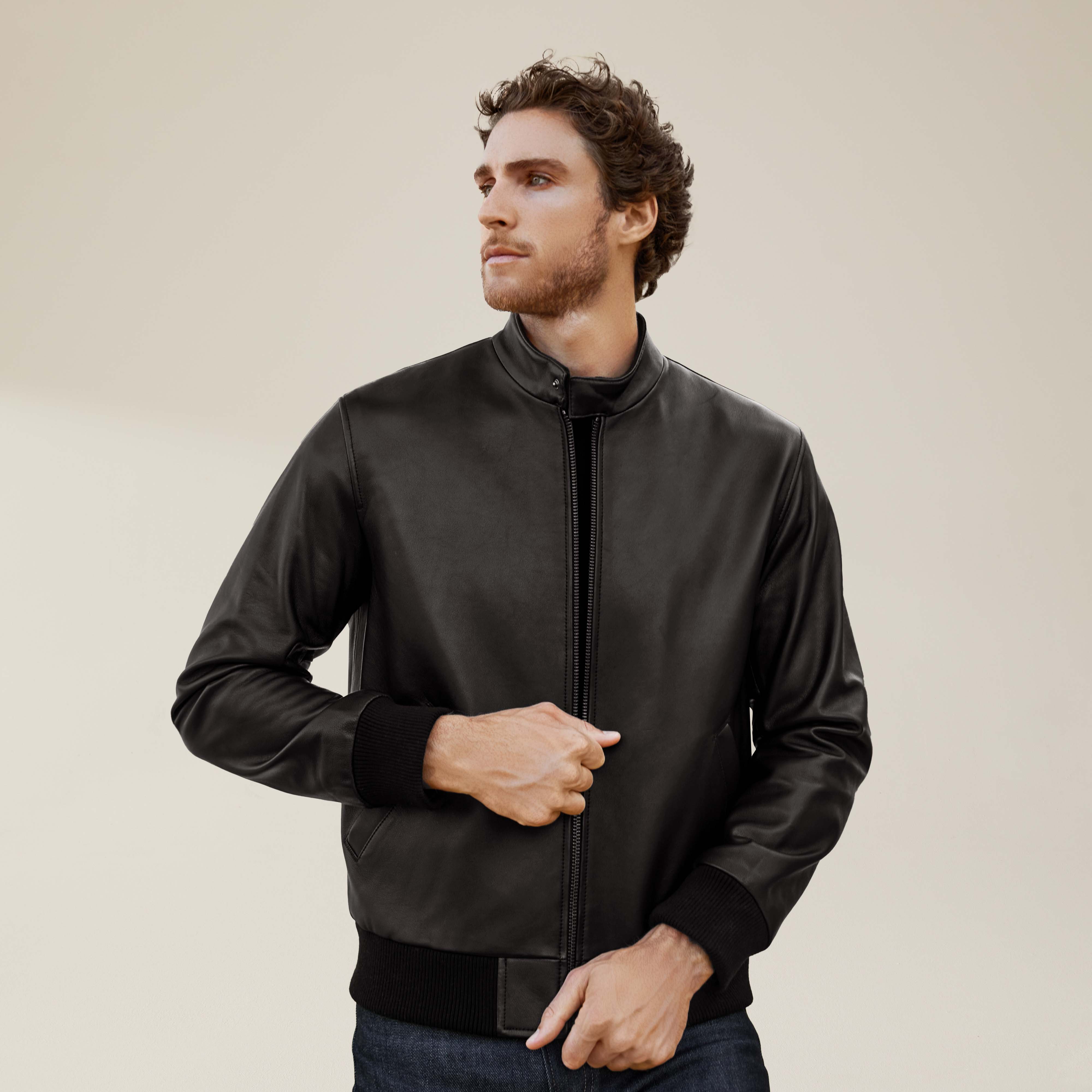 1345-chase-lambskin-leather-bomber-jacket-1.jpg Chase Lambskin Leather Bomber Jacket