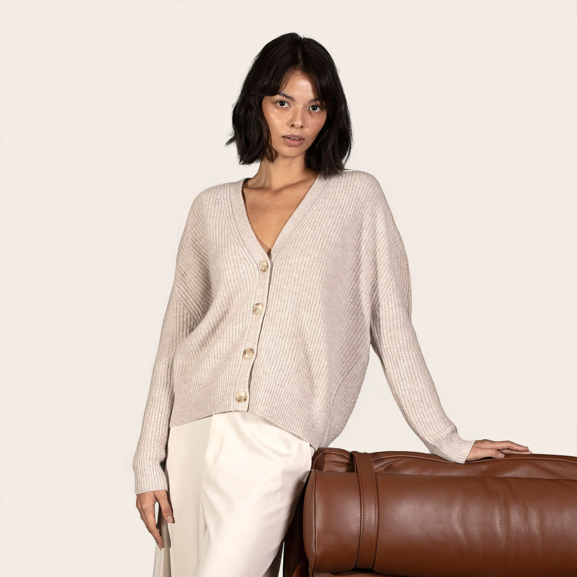 Billie Chunky Cropped Cashmere Cardigan