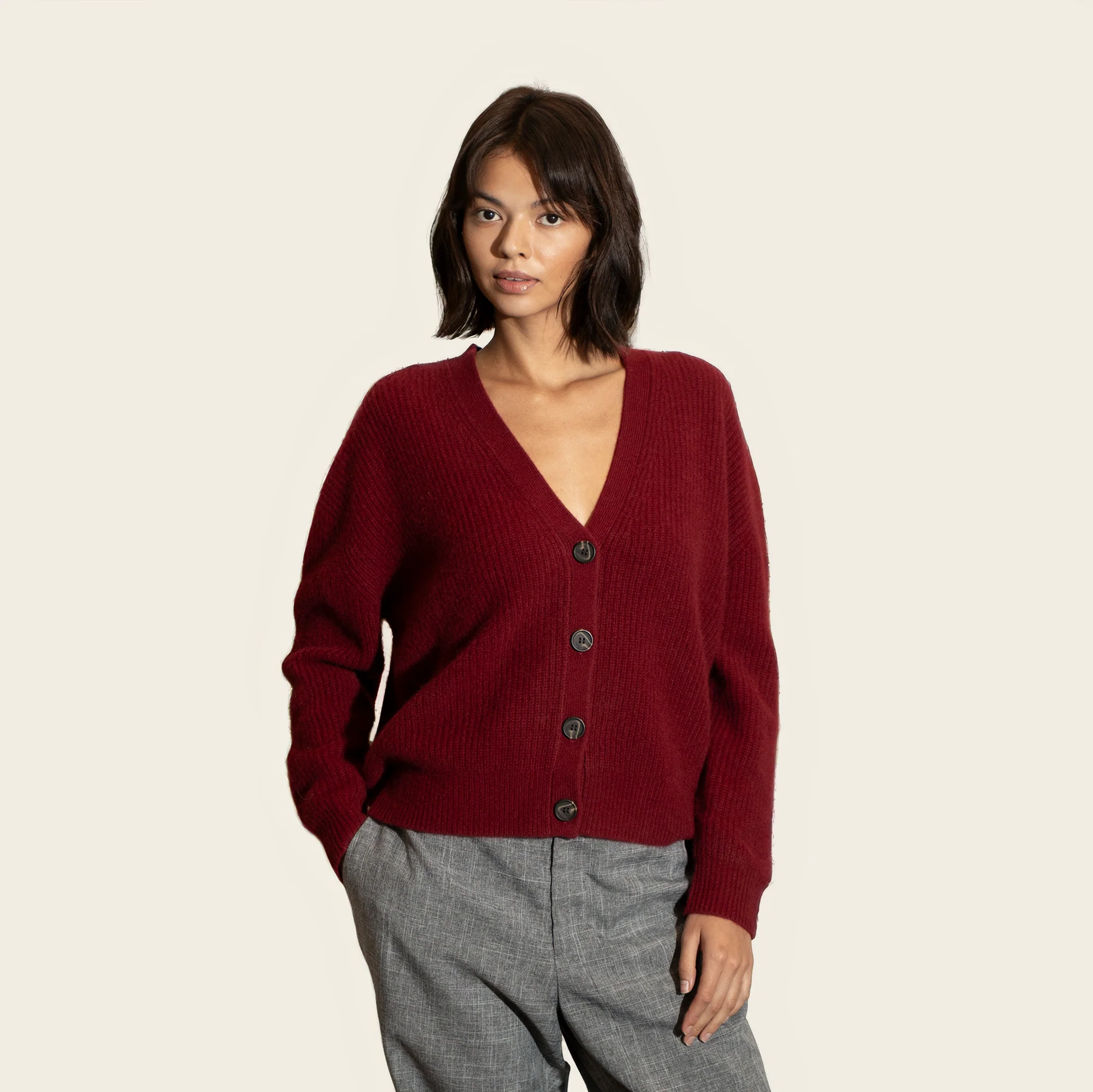 Billie Chunky Cropped Cashmere Cardigan