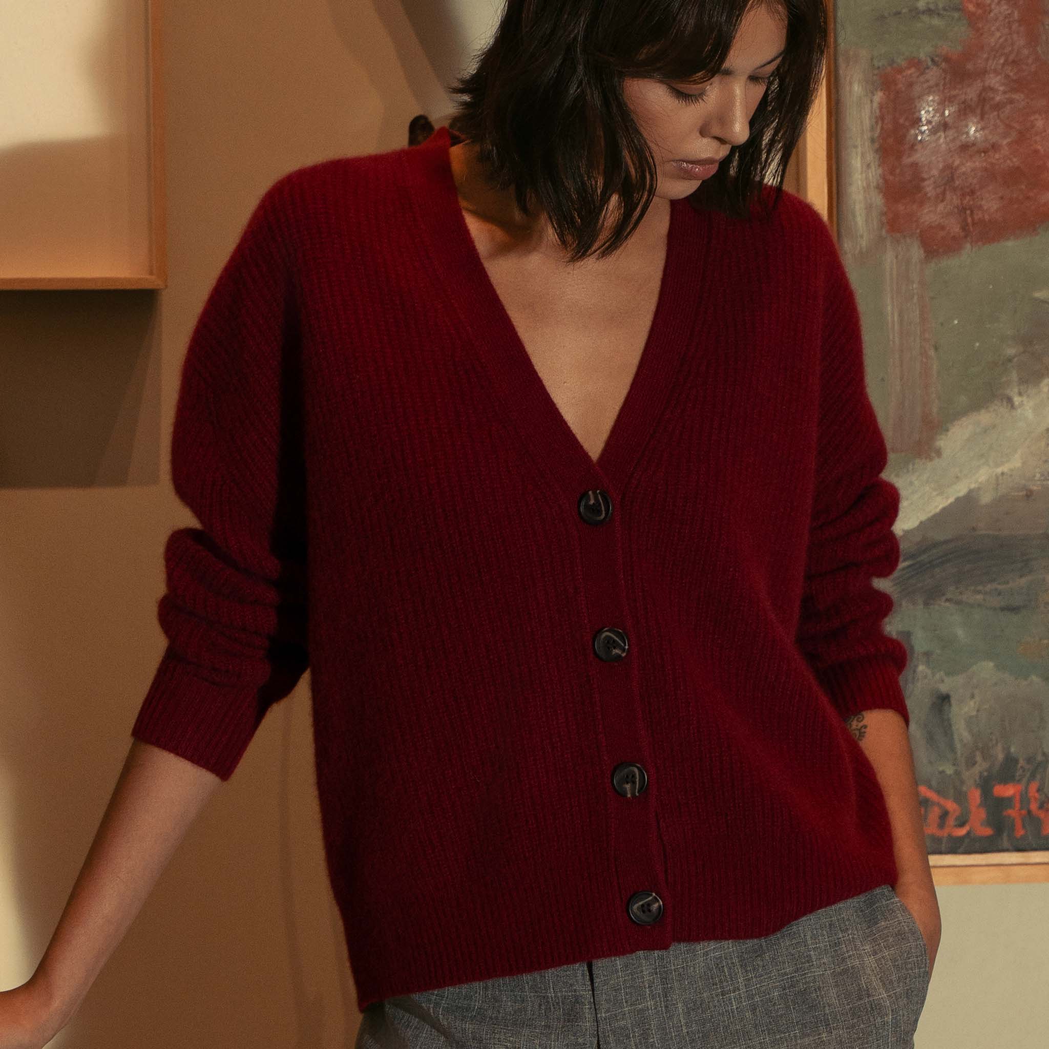 Billie Chunky Cropped Cashmere Cardigan