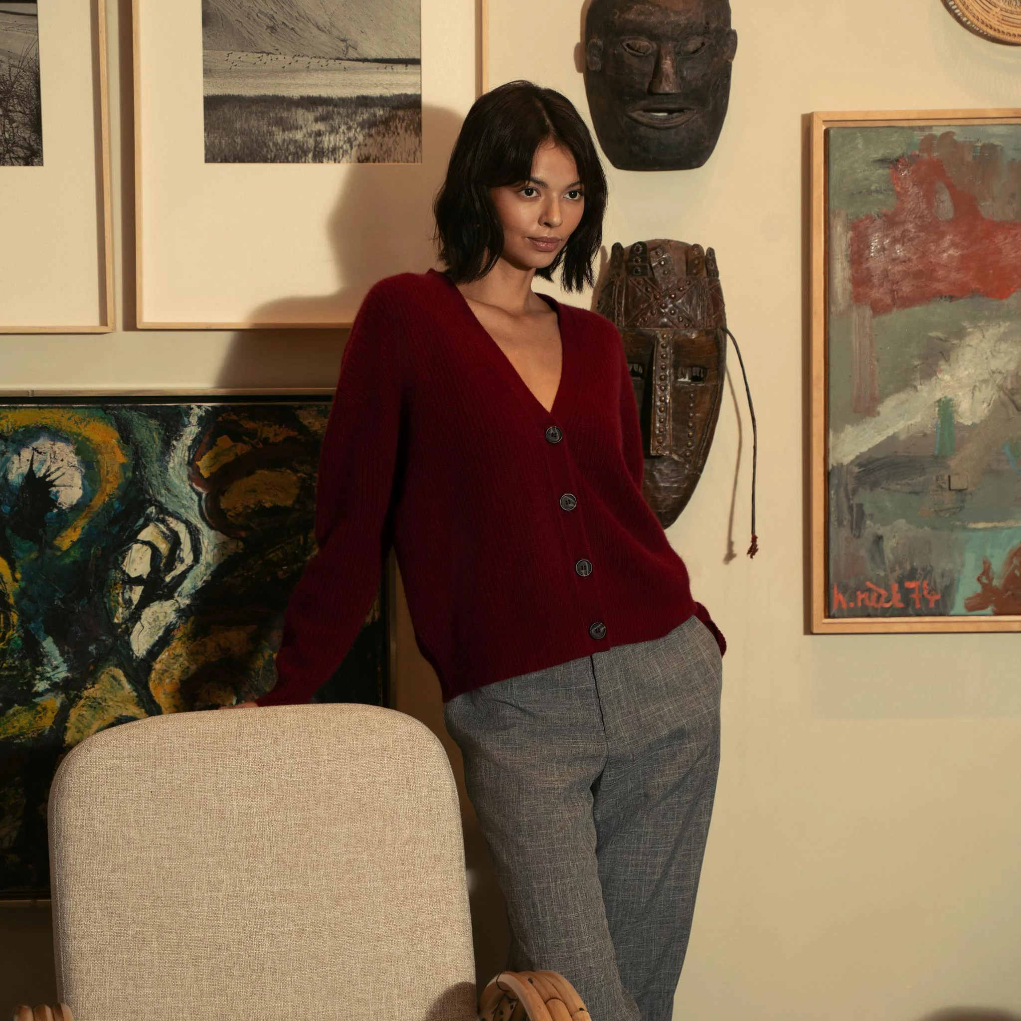 Billie Chunky Cropped Cashmere Cardigan