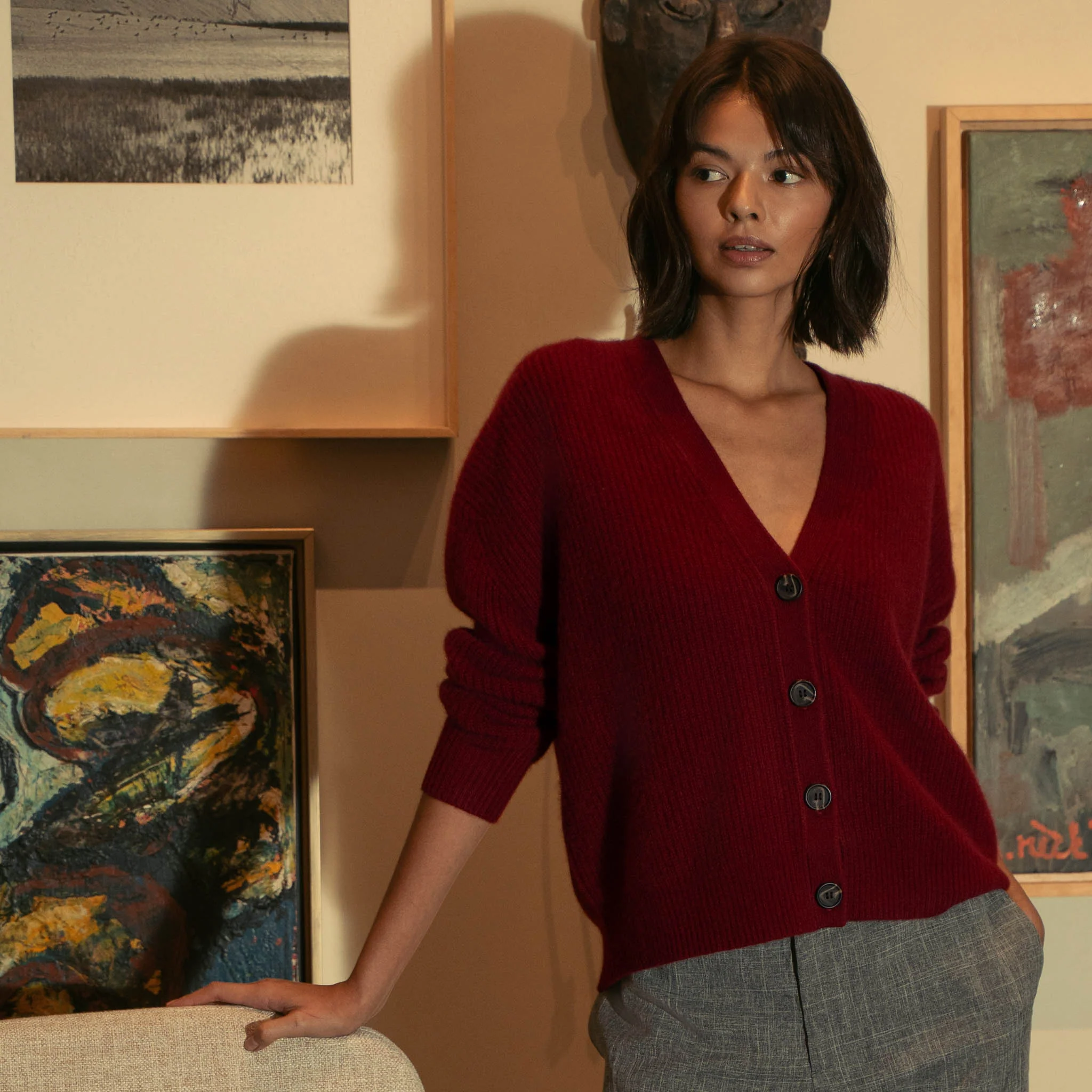Billie Chunky Cropped Cashmere Cardigan