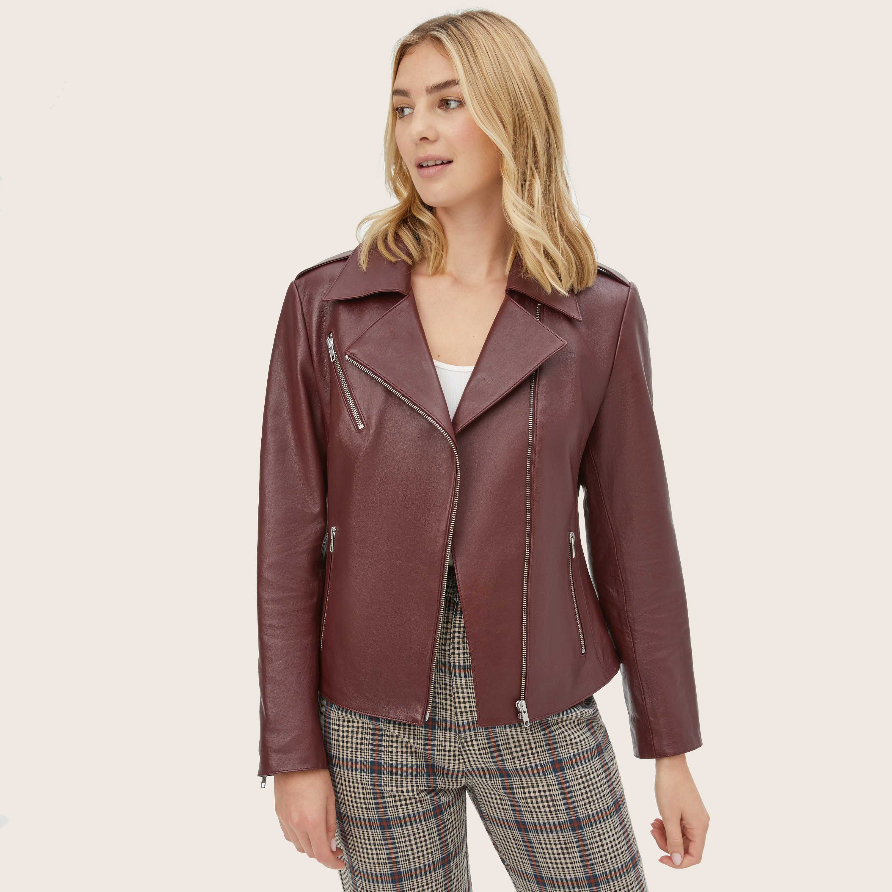 Lou Lightweight Lambskin Leather Jacket