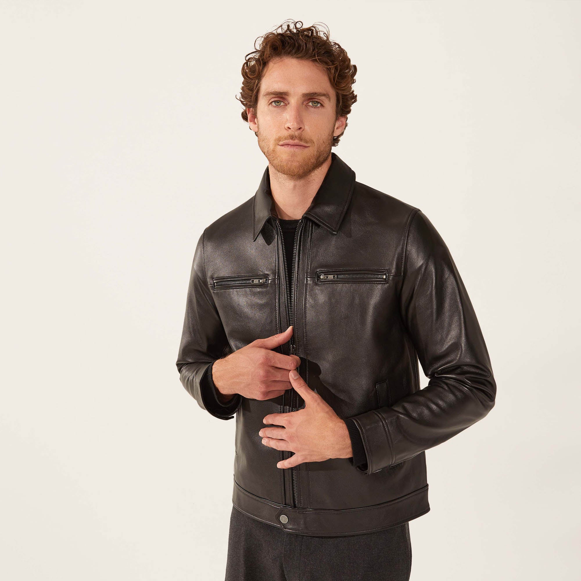 1394-santino-collared-zip-lambskin-leather-jacket-12.jpg Santino Collared Zip Lambskin Leather Jacket