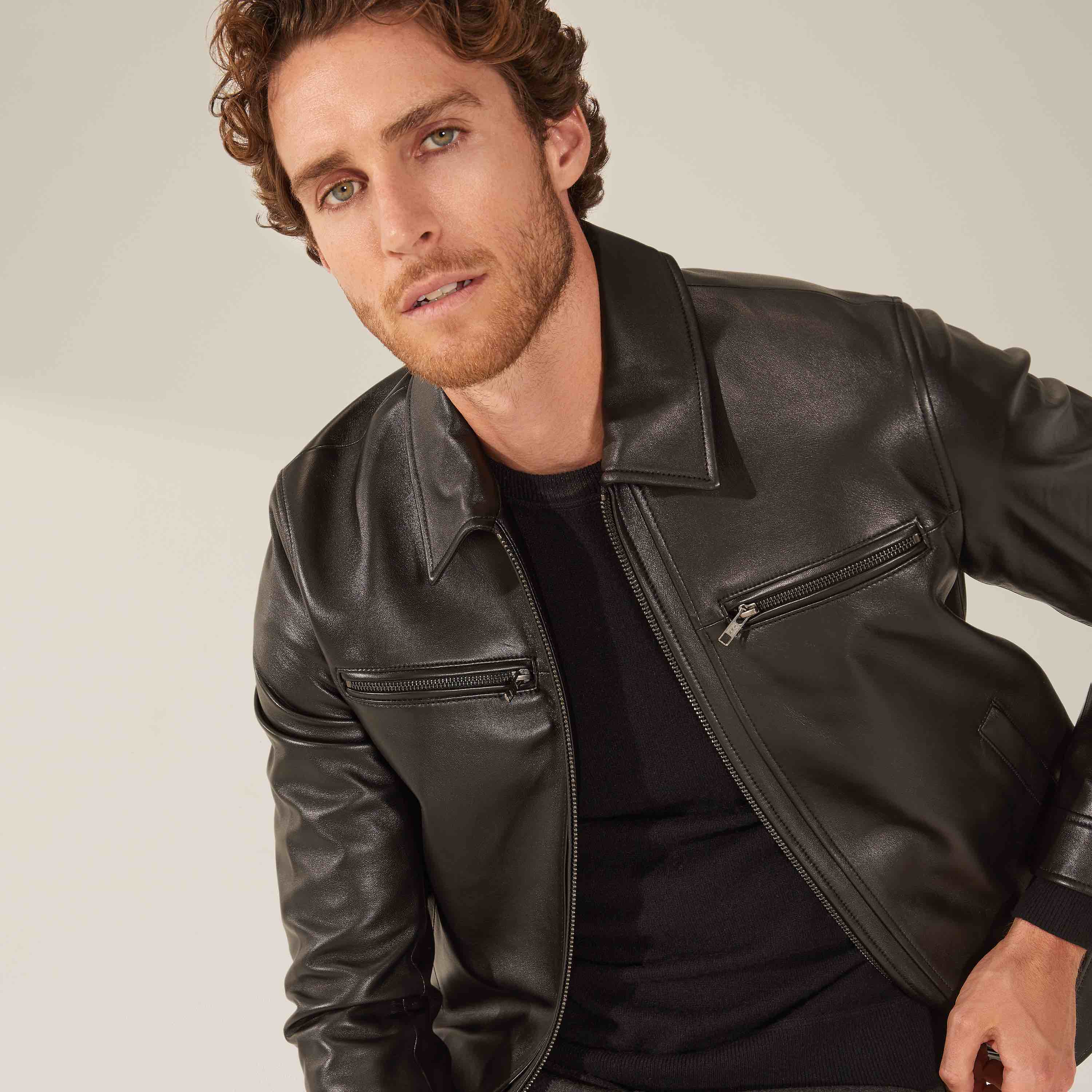 1394-santino-collared-zip-lambskin-leather-jacket-3.jpg Santino Collared Zip Lambskin Leather Jacket