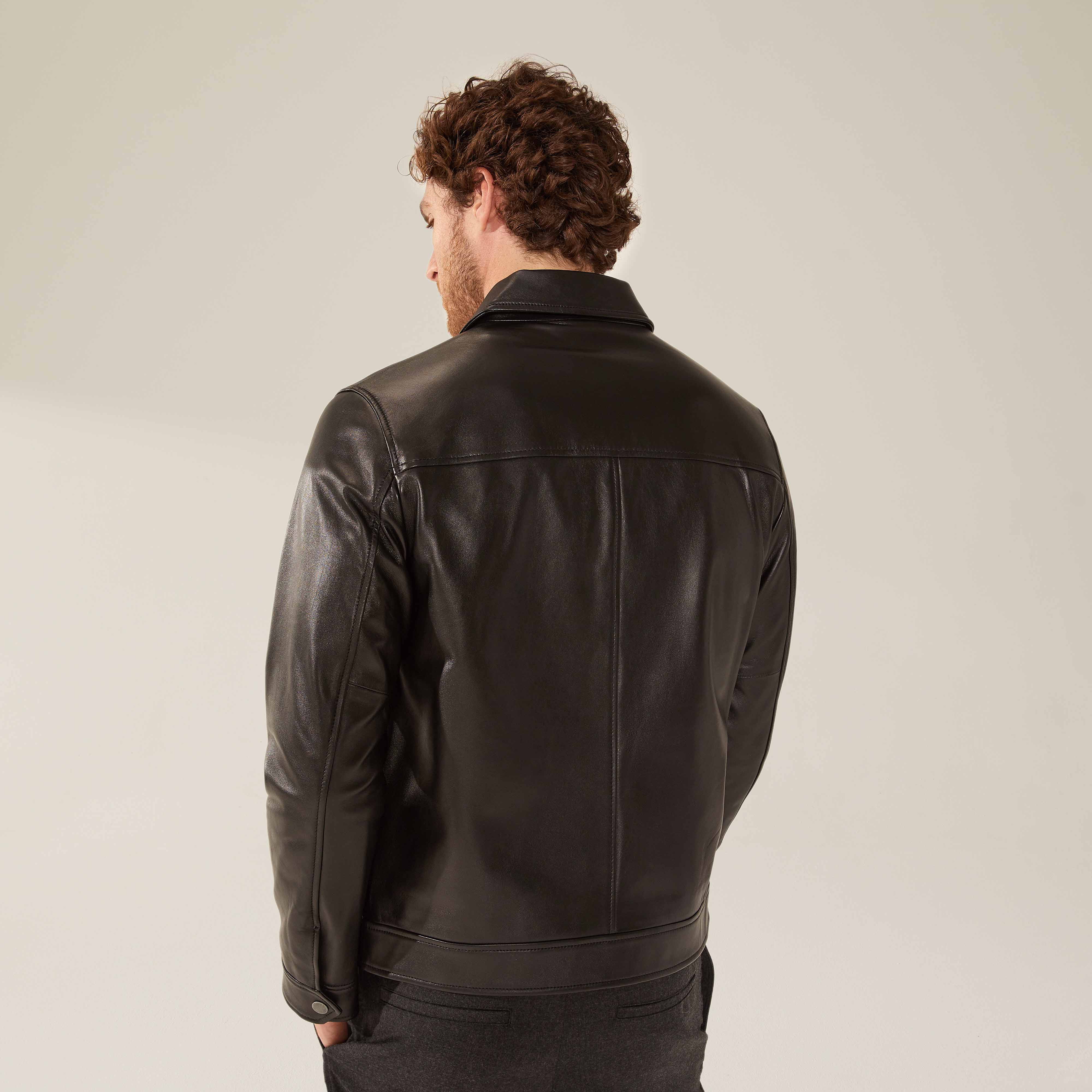 1394-santino-collared-zip-lambskin-leather-jacket-7.jpg Santino Collared Zip Lambskin Leather Jacket