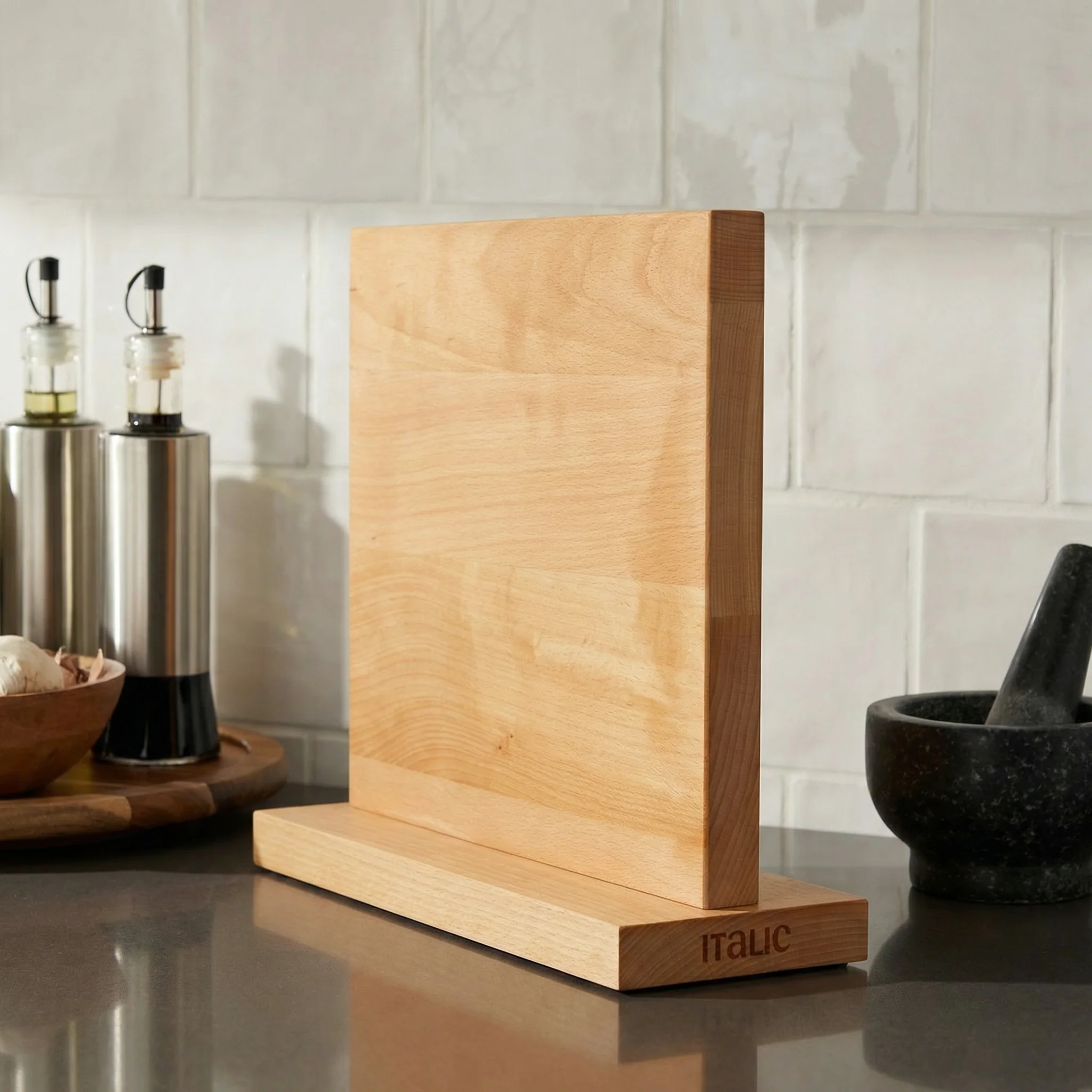 European Beech Wood Magnetic Knife Block