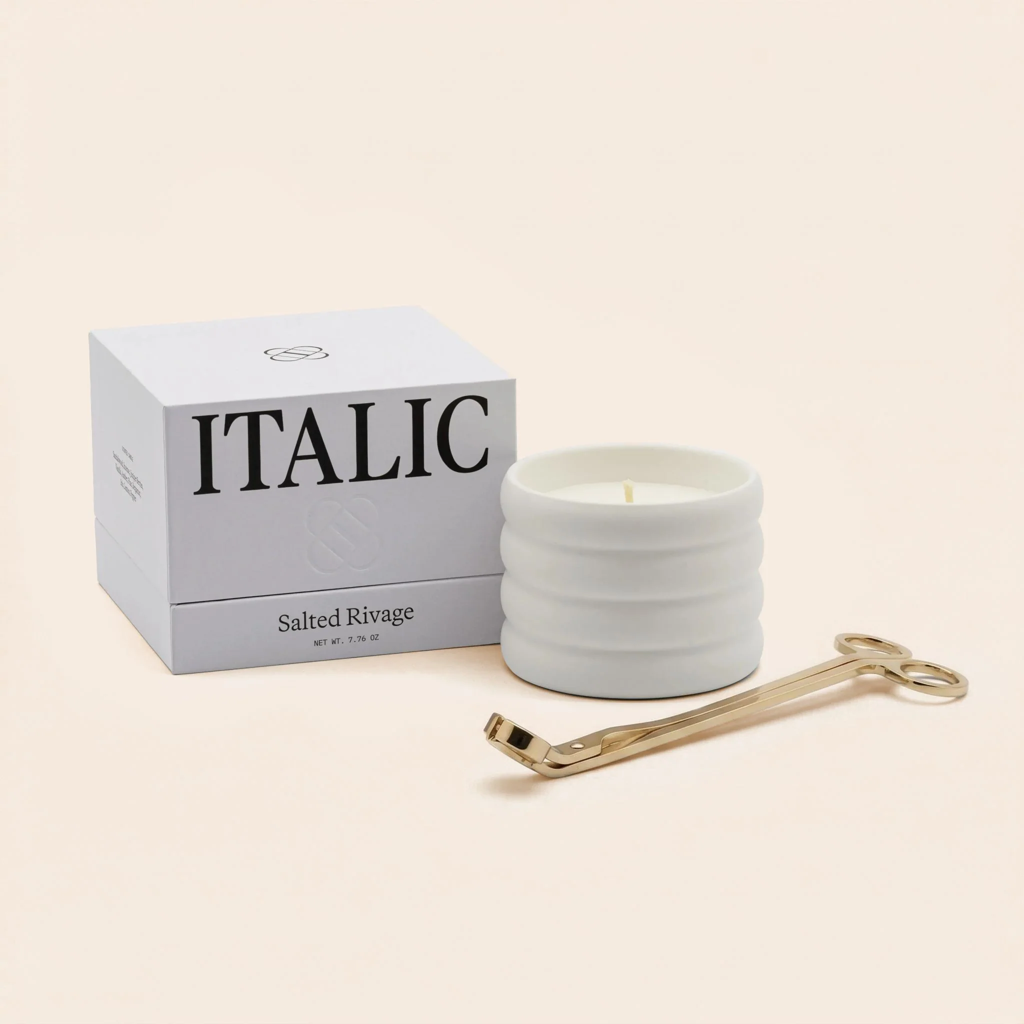 Soy Wax Ceramic Candle & Wick Trimmer Set