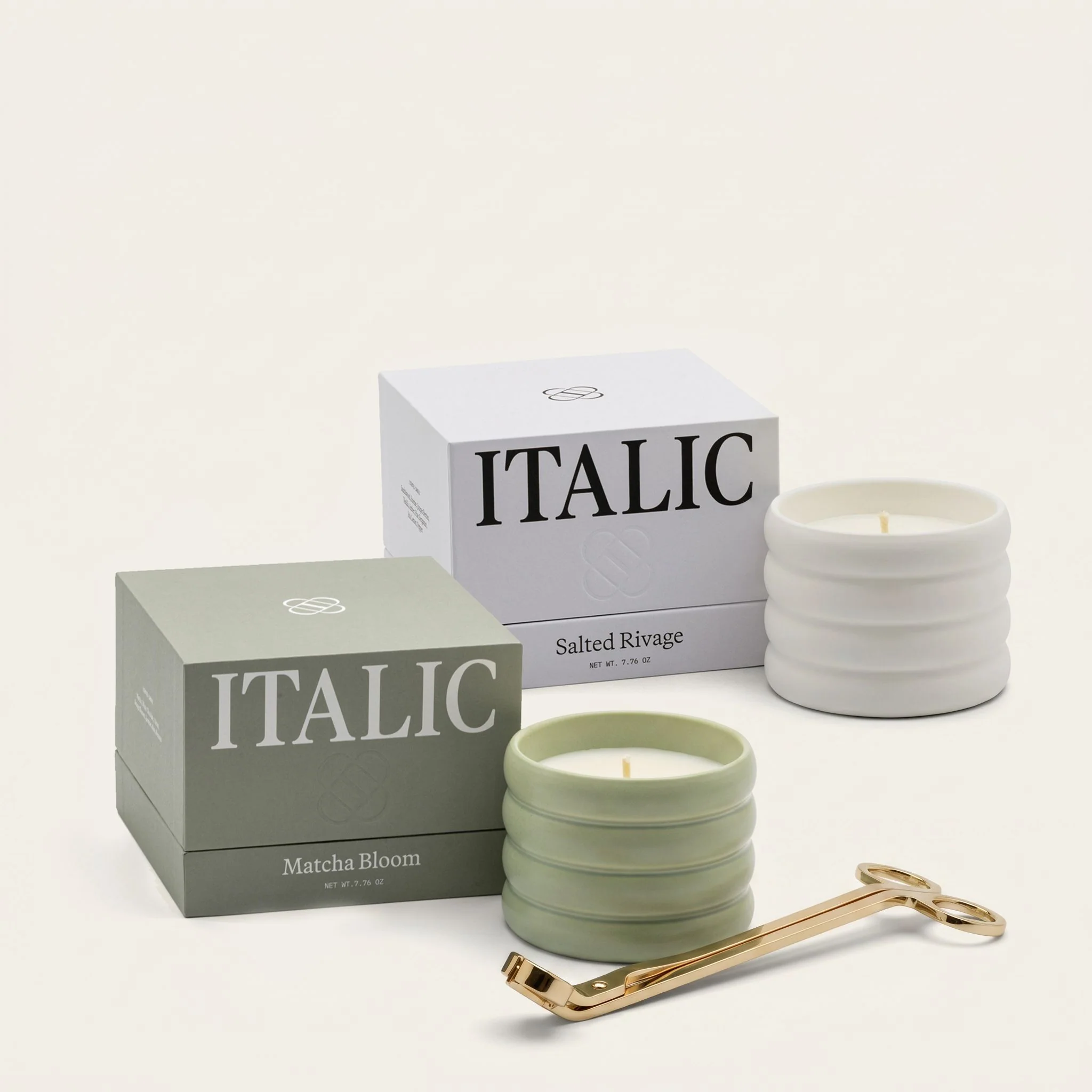Soy Wax Ceramic Candle & Wick Trimmer Set