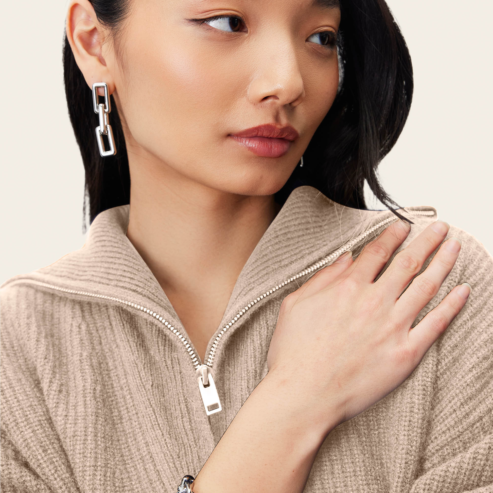 Sophia Chunky Cashmere Quarter Zip Pullover