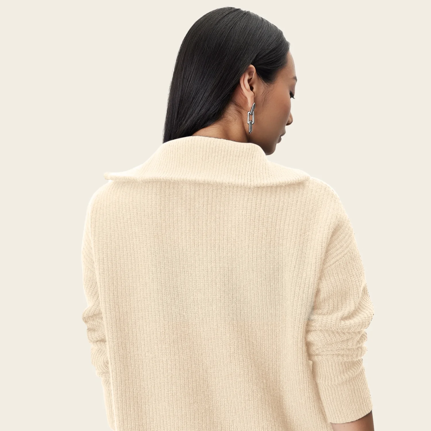Sophia Chunky Cashmere Quarter Zip Pullover
