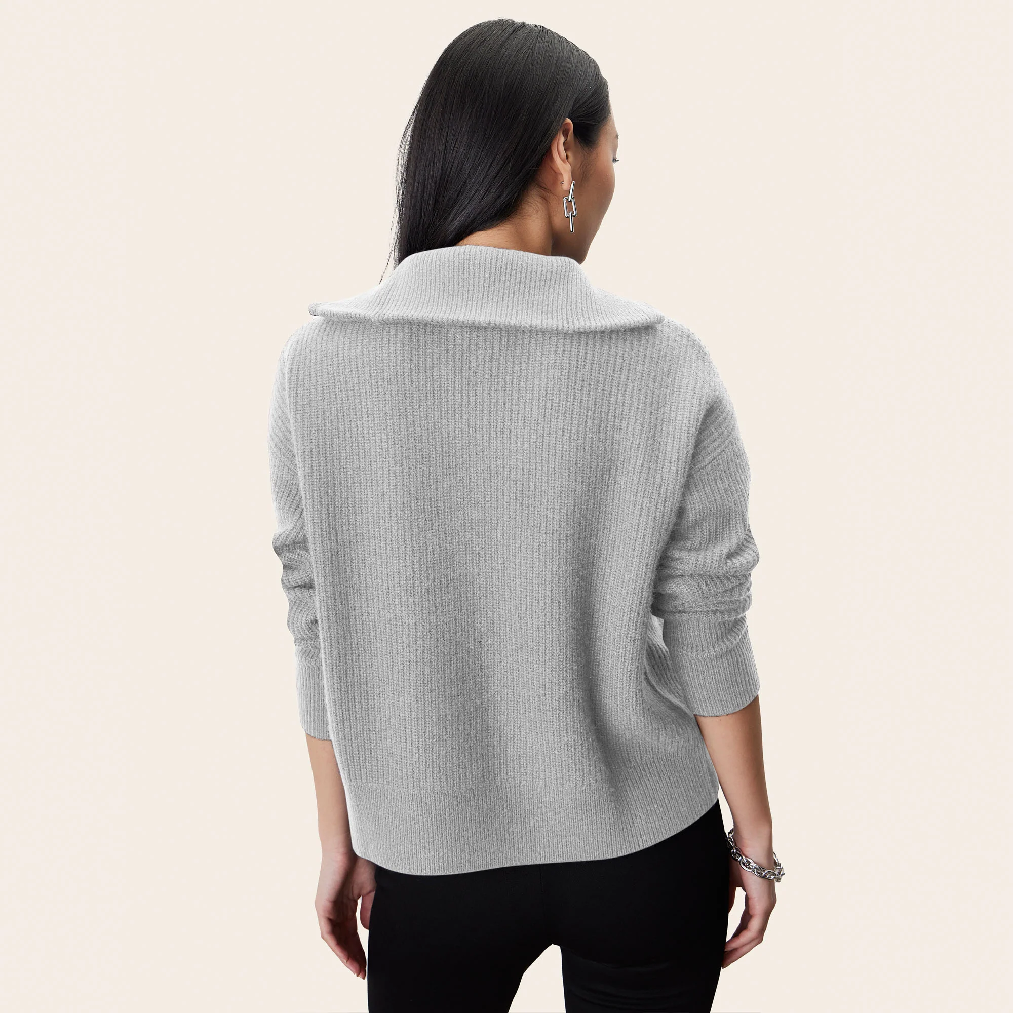 Sophia Chunky Cashmere Quarter Zip Pullover