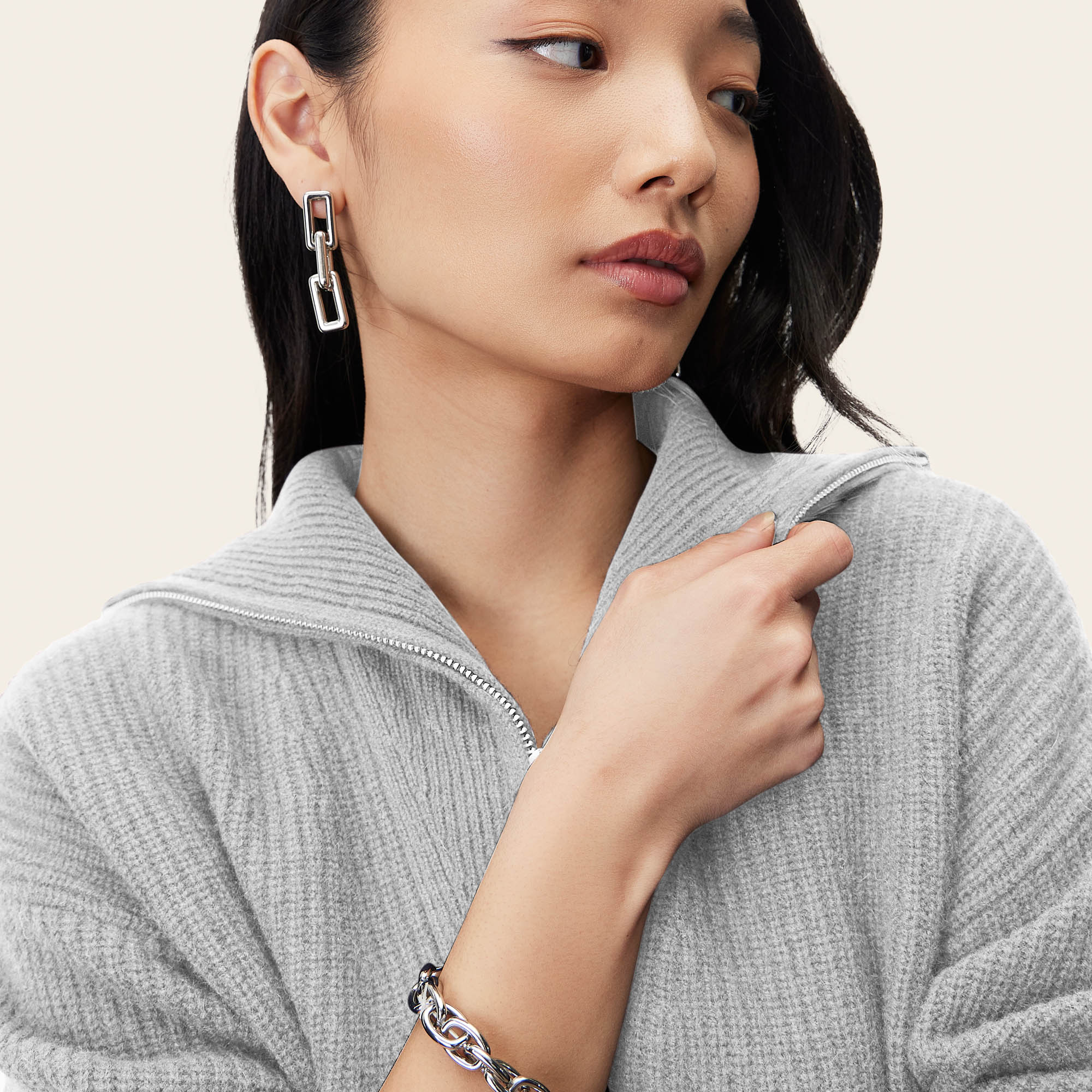 Sophia Chunky Cashmere Quarter Zip Pullover
