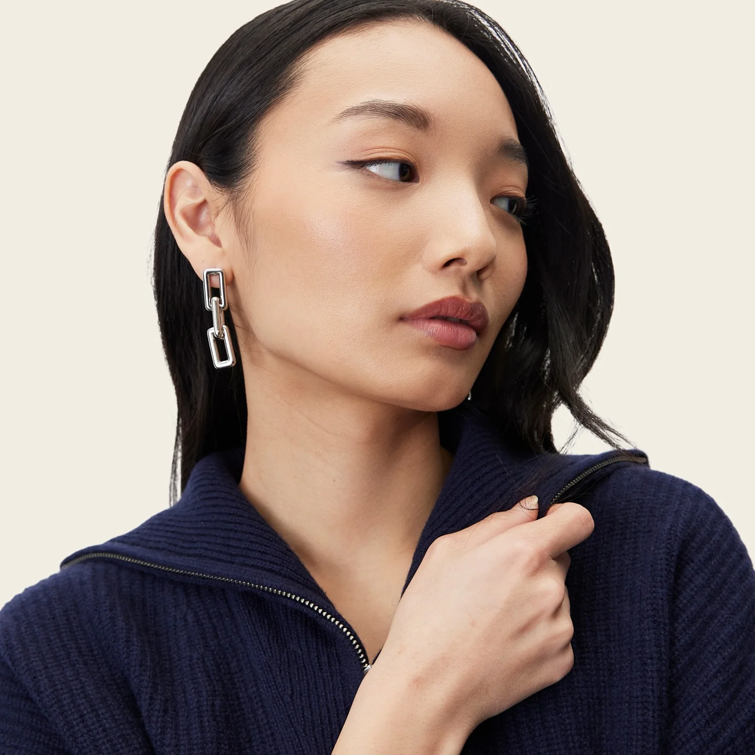 Sophia Chunky Cashmere Quarter Zip Pullover